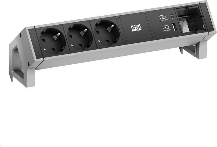 Productafbeelding Bachmann DESK 2 3x stopcontact met 1x USB lader A/C 1x CM (902.9964) (3 x, CEE 7/3, 0.20 m)