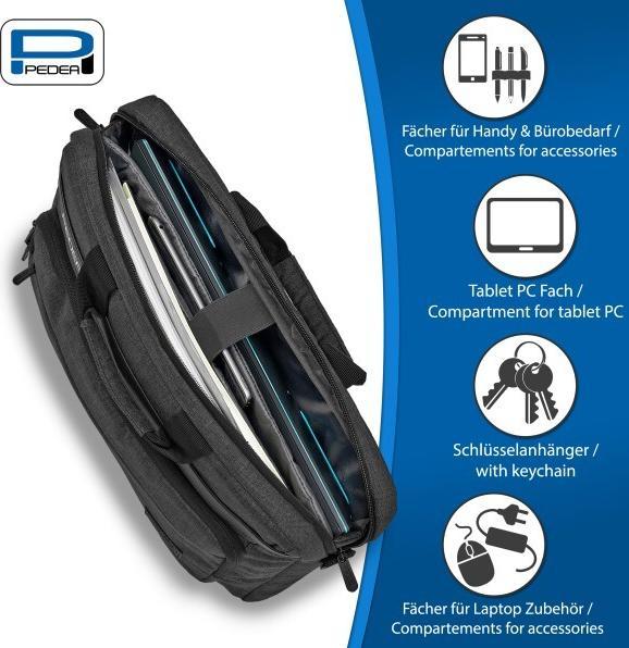 Actual product image Pedea URBAN compact 39.6cm (15.6") laptop bag, grey (15.60", Universal)