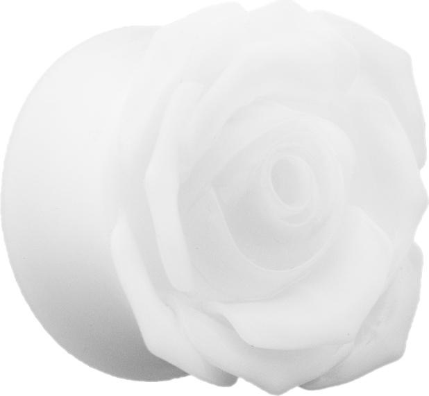 Produktbild Star Piercing Flared Tunnel weiss Rose (Harz, ohne Messing)