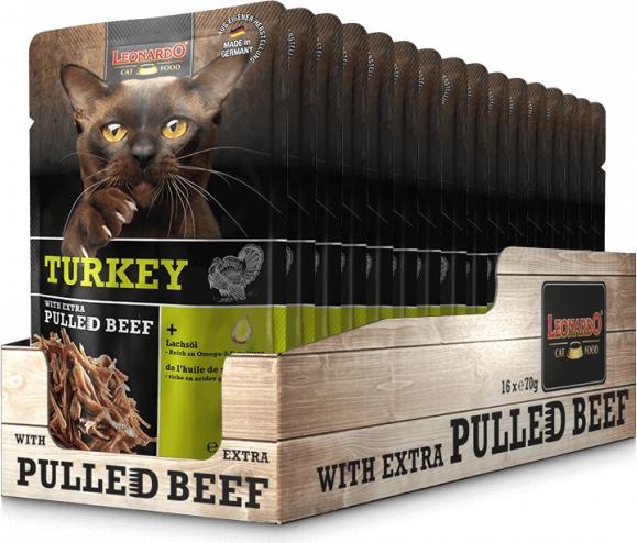 Immagine prodotto Leonardo Cat Food Tacchino e manzo tirato (Adulto, 1 pz., 90 g)