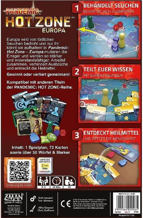 Produktbild Asmodée ZMND0020 - Pandemic: Hot Zone: Europa - Brettspiel 2-4 Spieler, ab 8 Jahre (DE-Ausgabe) (Deutsch)