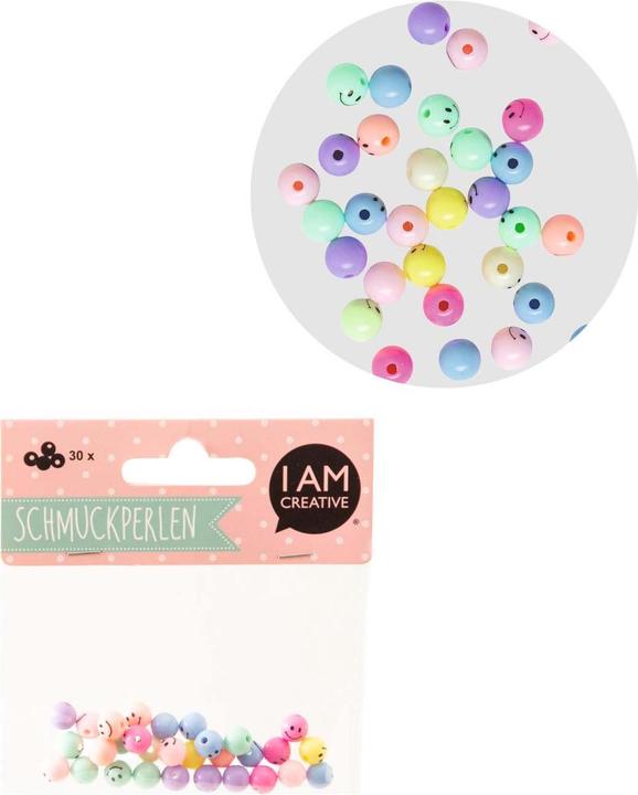 Actual product image I Am Creative Schmuckperlen – Smiley bunt