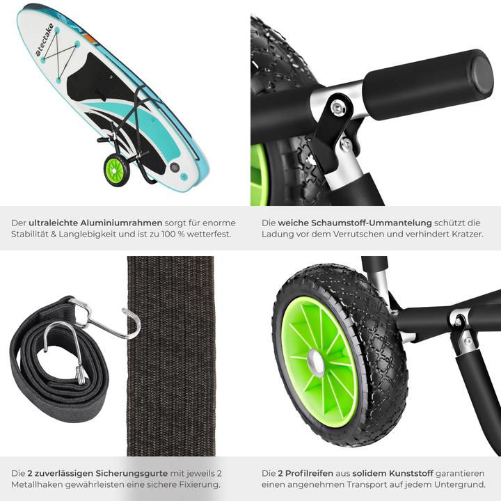 Produktbild tectake Surfboard Transportwagen WaveWheel