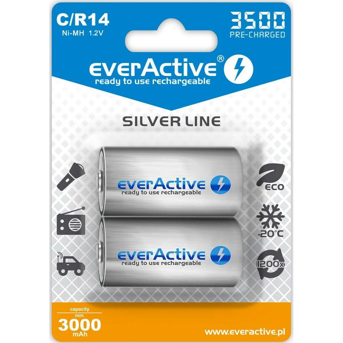 Everactive Linea Argento (2 pz., C, 3500 mAh), Batterie + pile