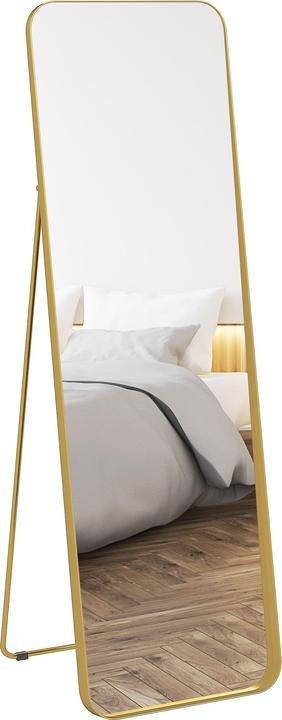 Homcom Ganzkörperspiegel Metall, Glas Gold