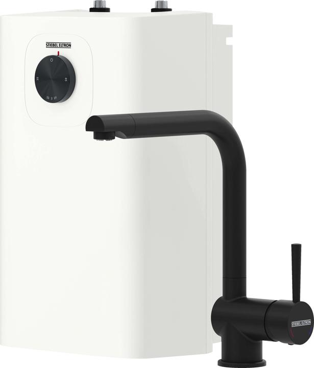 Produktbild Stiebel Eltron Boiler SNU 5 Plus mit Wasserhahn MAE-B sehr kompakt, Untertischboiler 5 L Niederdruck, mit Stecker
