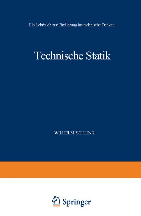 Produktbild Technische Statik (Deutsch, Wilhelm Schlink, 2013)