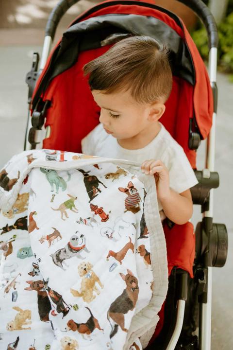 Immagine prodotto little unicorn Coperta per bambini in mussola di cotone - Woof (120 x 120 cm)