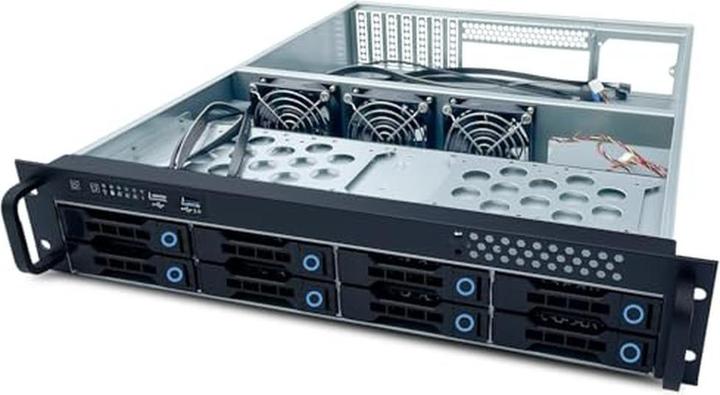 Produktbild Fantec 2U Servergehäuse mit 12G/6G Backplane für 8x SATA/SAS HDD/SSD, extern