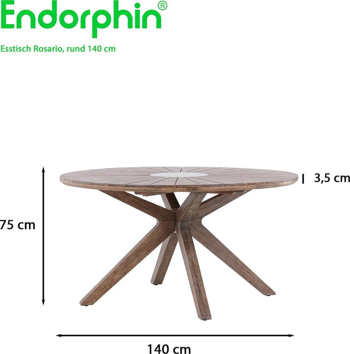 Actual product image Endorphin Rosario Gartentisch rund 140 cm aus Akazie
