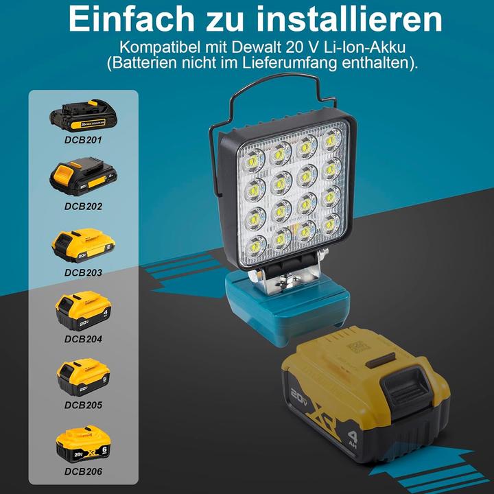 Immagine prodotto ‎Sentoo Akku-Baustrahler für DeWalt (4800 lm)