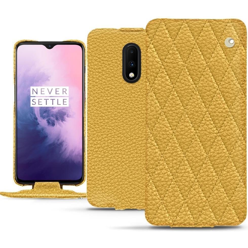 Noreve Lederschutzhülle vertikal (OnePlus 7), Smartphone Hülle, Orange