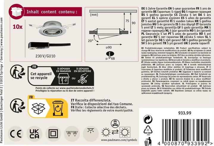 Produktbild Paulmann Einbauleuchte Base (GU10)