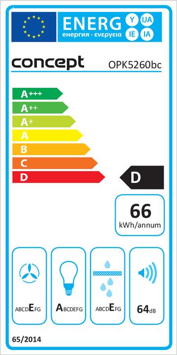 Label énergétique Concept OPK5260BC (Hotte murale)