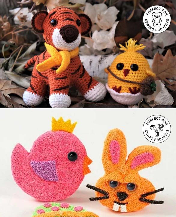 Actual product image I Am Creative Sicherheitsaugen, schwarz, Verschluss, 10 mm