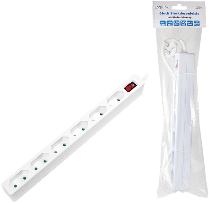 Produktbild LogiLink 6-fach mit Schalter