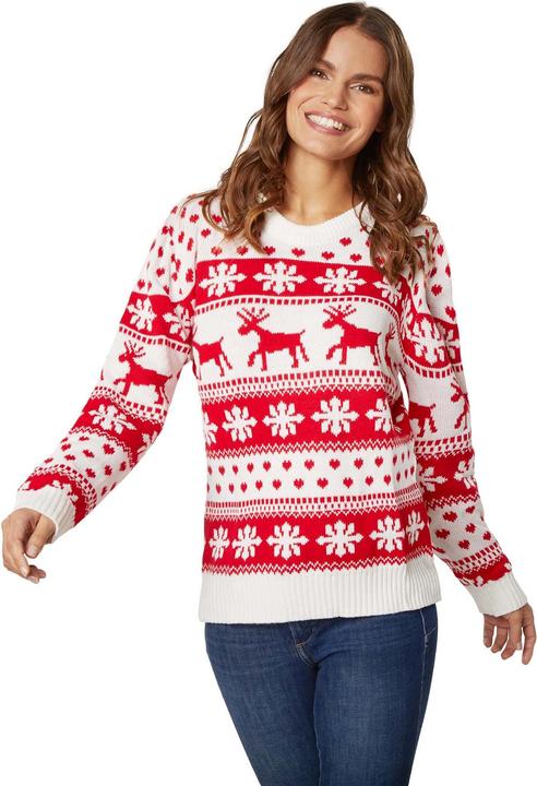 Immagine prodotto tectake Pullover natalizio Fascino invernale bianco-rosso da donna (M)