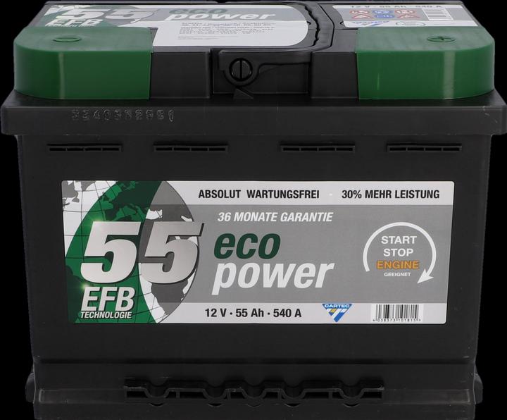 Actual product image Cartec Eco Power 55 EFB (12 V, 55 Ah, 480 A)