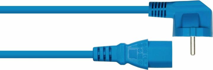 Produktbild Kabelmeister Netzkabel Schutzkontakt-Stecker Typ E+F (90° gew.) an Kaltgeräte-Buchse C13, blau, 1,0 (5 m)