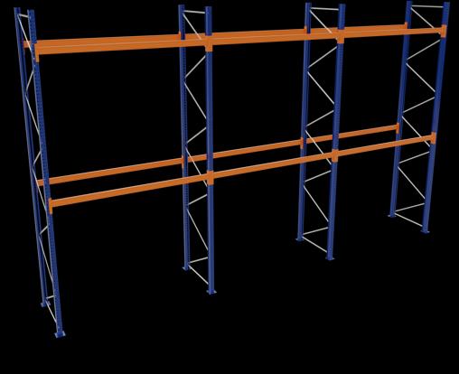 Schulte Lagertechnik Scaffale per pallet 3 campate á 2700 mm