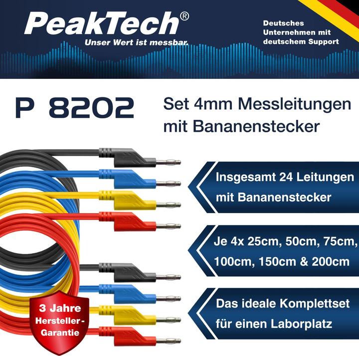 Immagine prodotto Peaktech Messzubehör-Set, P 8202, 4 mm Bananenstecker
