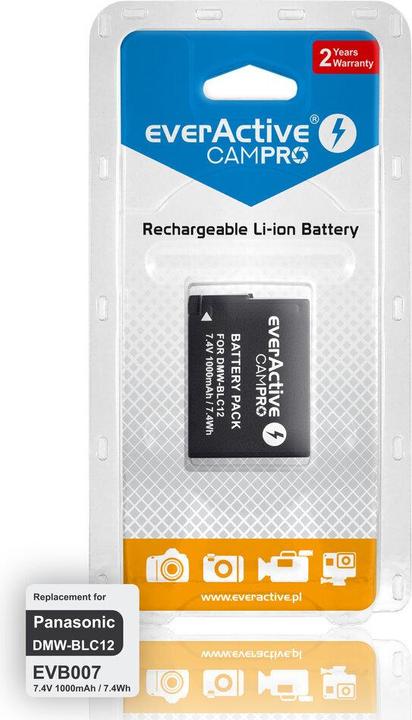 Produktbild Everactive Battery to Replace Panasonic DMW-BLC12, 1000 mAh (EVB007) (Kamera Akku)