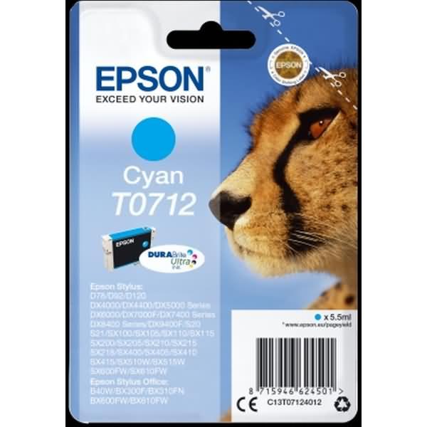 Produktbild Epson T0712 - 5.5 ml - Cyan - Original - Blisterverpackung (C)