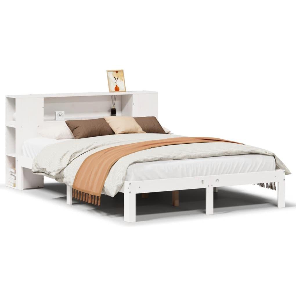 VidaXL, Bett, Bett mit Regal ohne Matratze Kiefer (150 x 200 cm)