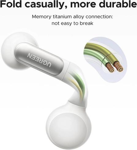 Image du produit Ugreen HiTune S5 WS210 Wireless Headphones (white) (NC, 1 h, Sans fil)