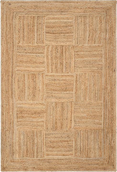 Actual product image Conceptum Hypnose Tech 100% JUTE Rectangular Oak|Beige Jute Underside Geometric Pattern Handmade Weaving