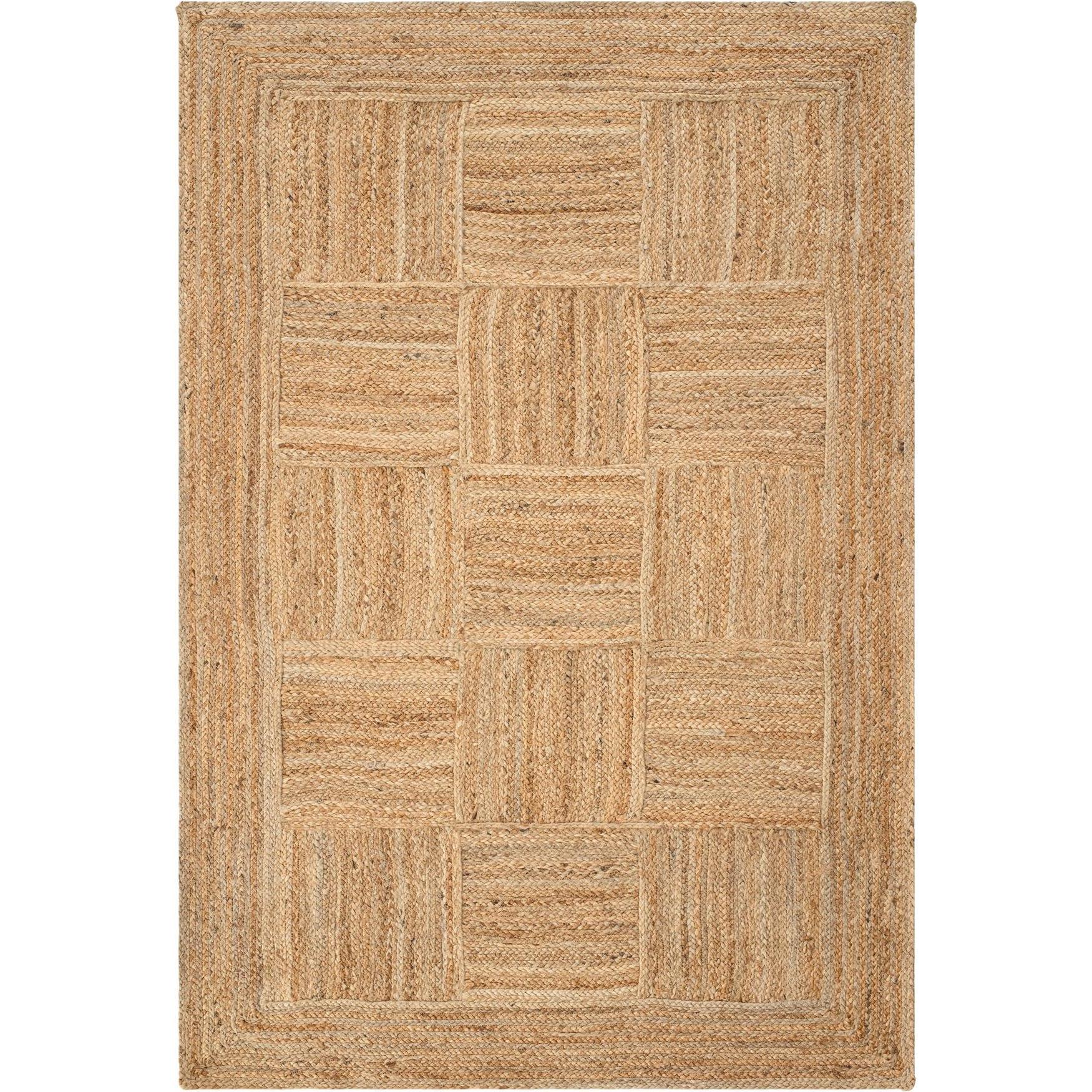 Conceptum Hypnose, Teppich, Tech 100% JUTE Rectangular Oak Beige Jute Underside Geometric Pattern Handmade Weaving (120 ...