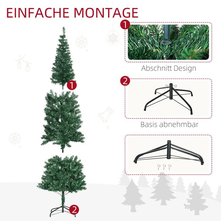Produktbild Homcom Tannenbaum mit Metallständer (210 cm)