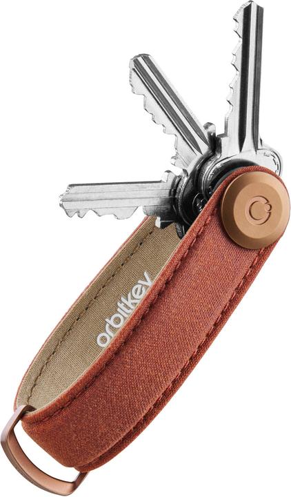 Actual product image Orbitkey Waxed Canvas Key Organiser - Brick Red
