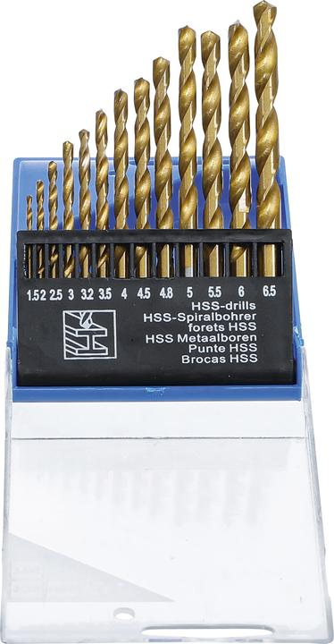 Actual product image BGS HSS Drill Set 1.5 - 6.5 mm titanium coated 13 pcs. (1.5 mm - 6.5 mm)
