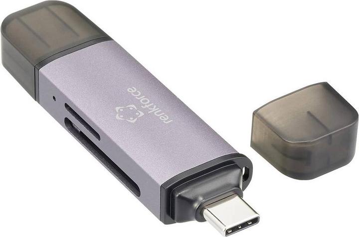 Produktbild Renkforce RF-CR-200 USB-Kartenleser Smartphone/Tablet USB-A (USB 3.1 Gen 1), US (USB 3.1 Gen 1, USB-C)