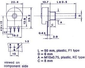 Produktbild OMEG Potmeter Mono Lin 2m2