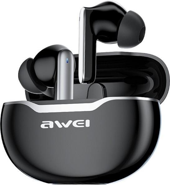 Actual product image Awei słuchawki Bluetooth 5.3 T50 TWS + stacja dokująca czarny/black (ANC, DNC, 6 h, Wireless)