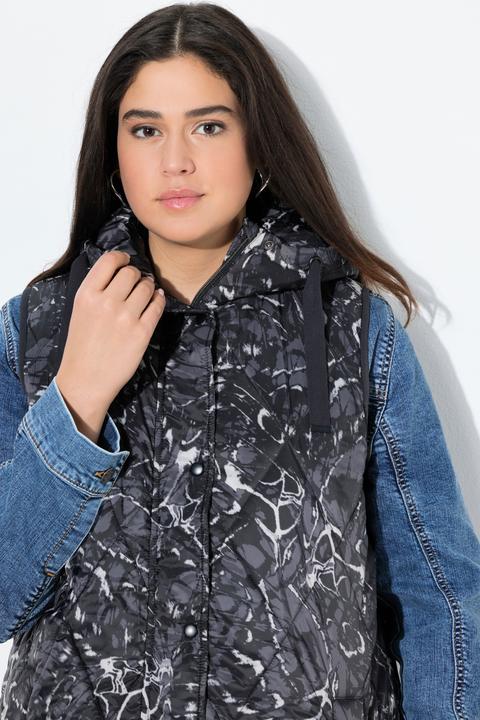 Actual product image Ulla Popken HYPRAR Long-Steppweste, wasserabweisend, Schmetterlinge (62)