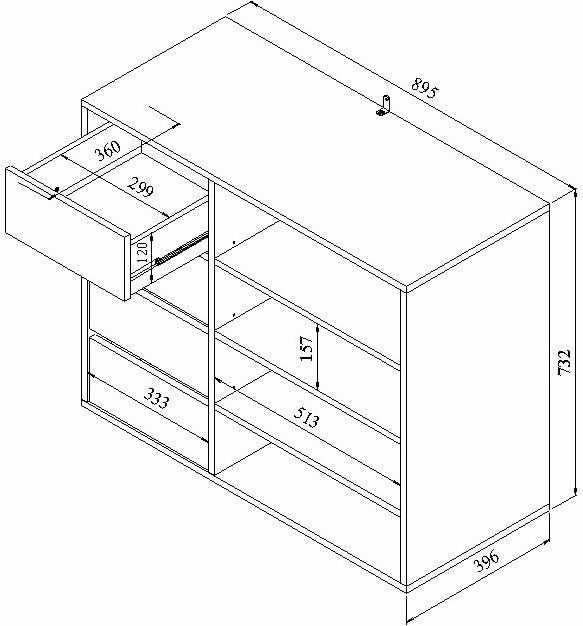 Immagine prodotto Temahome Finnley (89,5 x 39,5 x 73 cm)