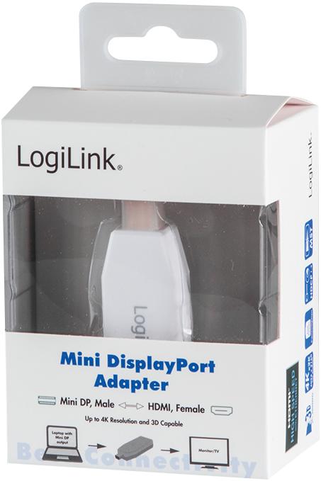 Image du produit LogiLink 4K Mini DisplayPort 1.2 vers HDMI (HDMI, 6.10 cm)