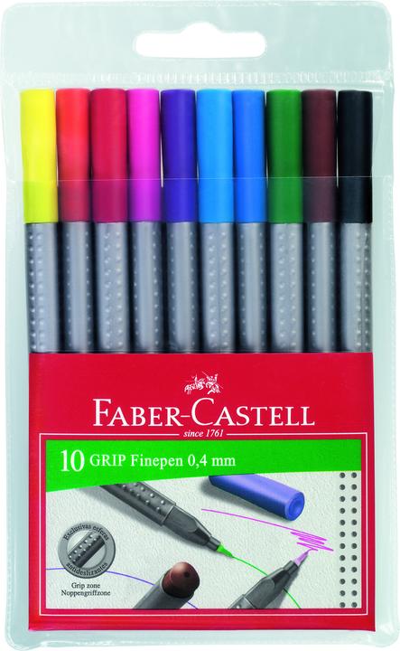 Faber-Castell Grip Finepen (Mehrfarbig, 10 x)