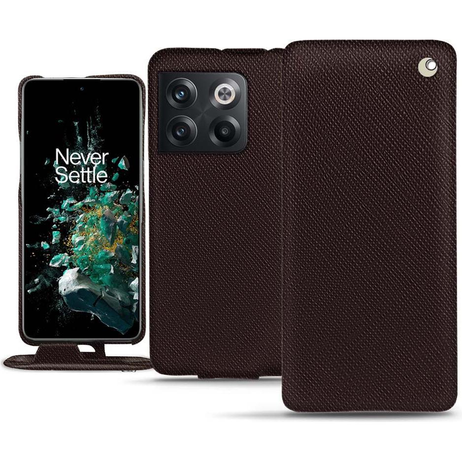 Noreve Lederschutzhülle vertikal (OnePlus 10T), Smartphone Hülle, Braun