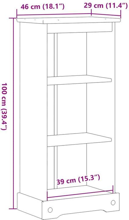 Immagine prodotto vidaXL Bücherregal (46 x 29 x 100 cm)
