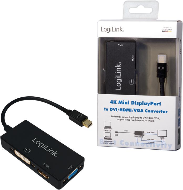 Productafbeelding LogiLink 4K Mini-DisplayPort (DVI, HDMI, VGA, 8.70 cm)