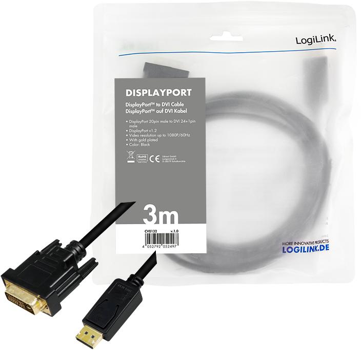 Actual product image LogiLink DisplayPort — DVI (5 m, DisplayPort, 1.2)