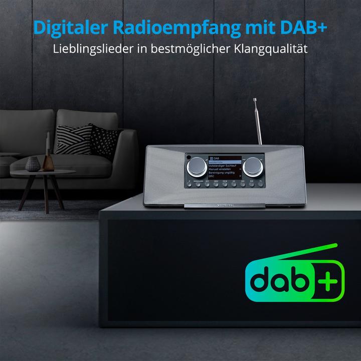 Image du produit Medion MD 89289 Radio Internet stéréo gris (DAB+ DAB, FM, Radio Internet, Bluetooth, WiFi)