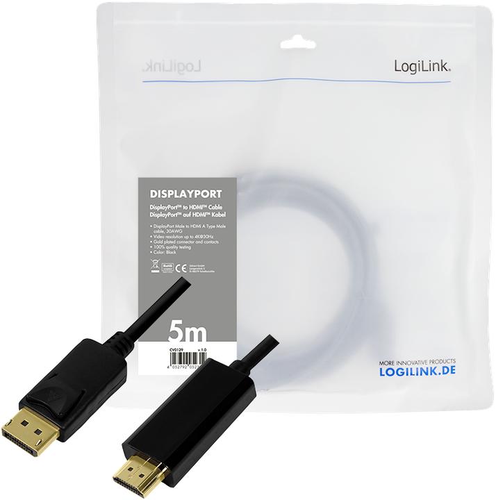 Produktbild LogiLink DisplayPort — HDMI (Typ A) (2 m, DisplayPort, 1.4)