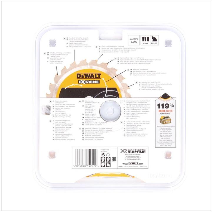Actual product image DeWalt Circular saw blade hand circular saw 190/30mm 36WZ/FZ