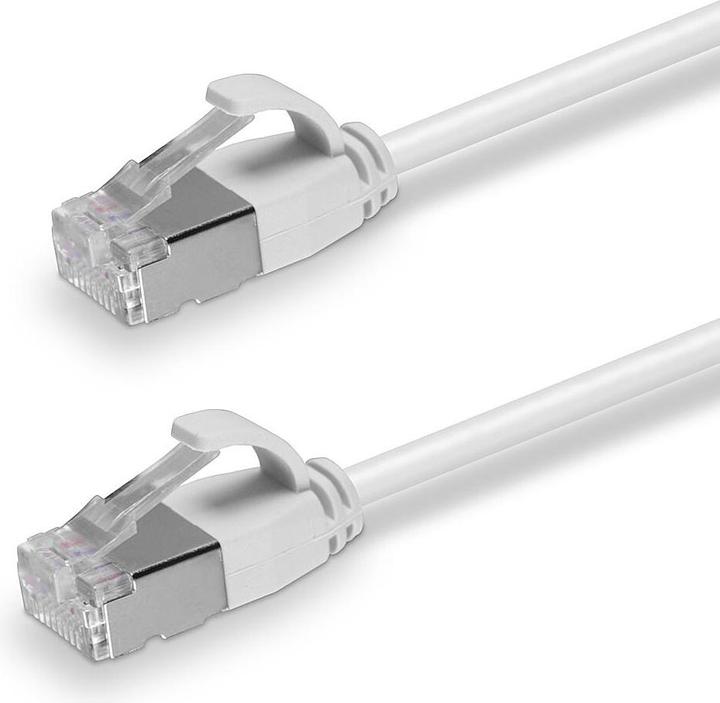 Actual product image Lindy 0.5m Cat.6A U/FTP Ultra Slim network cable, grey RJ45 plug, 500MHz, copper, 30AWG (U/FTP, CAT6a, 0.50 m)