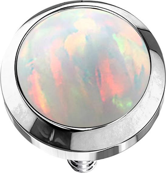 Immagine prodotto Star Piercing Dermal Anchor argento con bianco opalino (senza ottone, Acciaio chirurgico 316L)